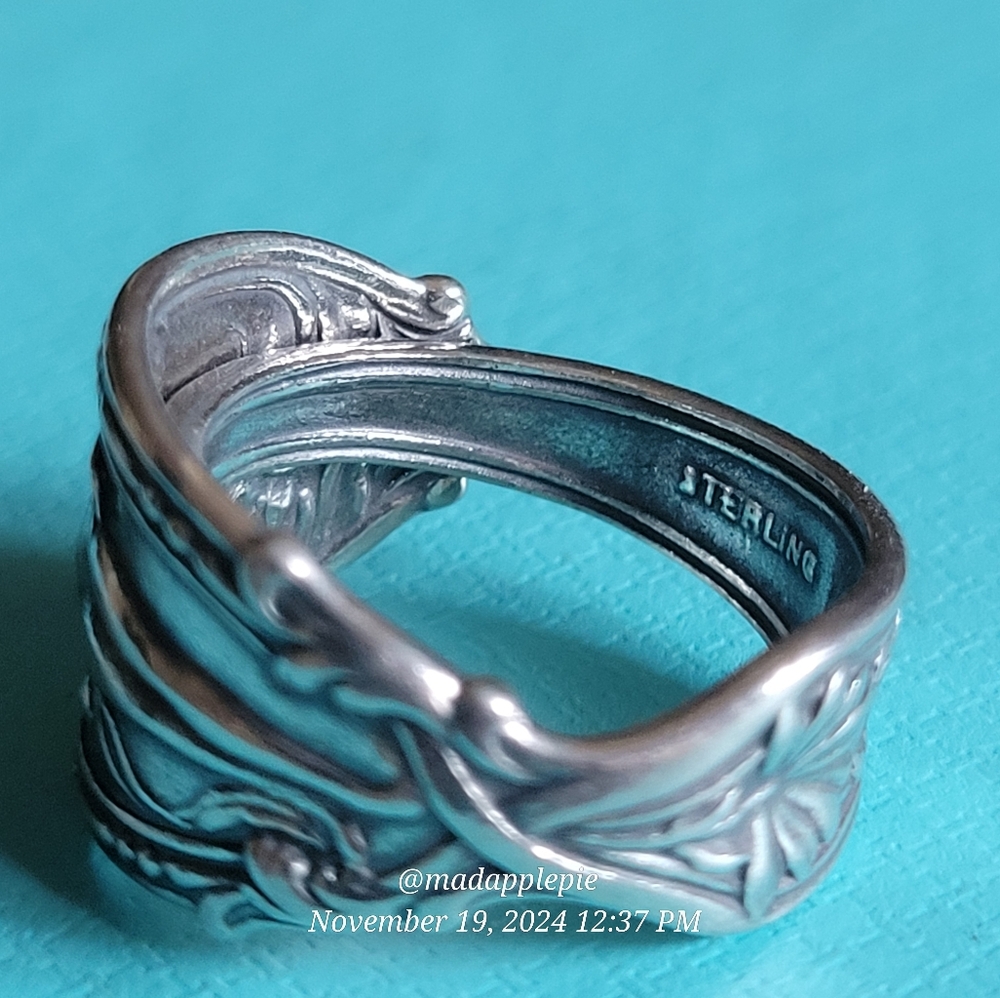 Vintage Sterling Silver Spoon Ring Goddess Woman Nude Muse Nymph Designer #134 - Picture 4 of 10